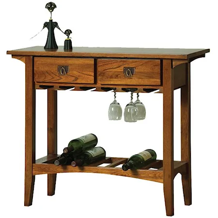 2 Drawer Mission Wine Stand